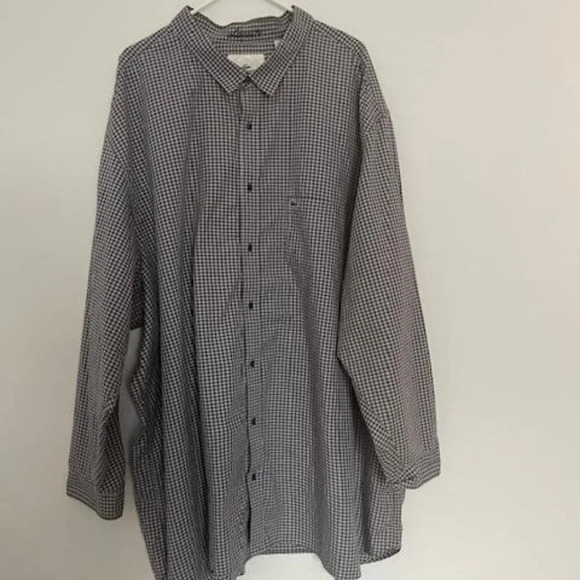 Lacoste Men's Blue Plaid Check Button-Down Shirt - 5XL - Picture 1 of 14